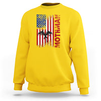 Mothman Cryptid Cryptozoology Sweatshirt with American Flag - Wonder Print Shop