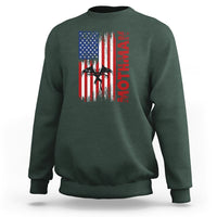 Mothman Cryptid Cryptozoology Sweatshirt with American Flag - Wonder Print Shop