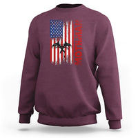 Mothman Cryptid Cryptozoology Sweatshirt with American Flag - Wonder Print Shop
