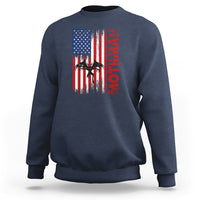 Mothman Cryptid Cryptozoology Sweatshirt with American Flag - Wonder Print Shop