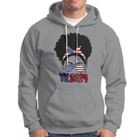 Sport gray pullover hoodie with front 'YE2024' graphic and drawstring hood
