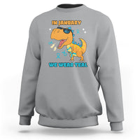 In January We Wear Teal Cervical Cancer Awareness Sweatshirt - Wonder Print Shop