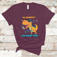 In January We Wear Teal Cervical Cancer Awareness T Shirt - Wonder Print Shop