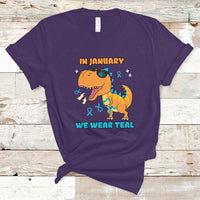In January We Wear Teal Cervical Cancer Awareness T Shirt - Wonder Print Shop
