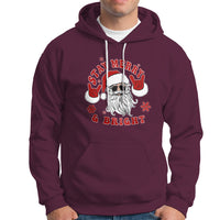 Retro Groovy Stay Merry & Bright Christmas Cute Santa Claus Hoodie - Wonder Print Shop