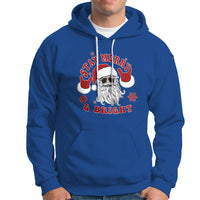 Retro Groovy Stay Merry & Bright Christmas Cute Santa Claus Hoodie - Wonder Print Shop