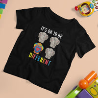 Autism Acceptance T Shirt For Kid It's Ok To Be Different Tie Dye Elephant Hippy Style - Wonder Print Shop