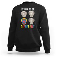 Autism Acceptance Sweatshirt It's Ok To Be Different Tie Dye Elephant Hippy Style - Wonder Print Shop