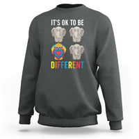 Autism Acceptance Sweatshirt It's Ok To Be Different Tie Dye Elephant Hippy Style - Wonder Print Shop