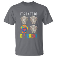 Autism Acceptance T Shirt It's Ok To Be Different Tie Dye Elephant Hippy Style - Wonder Print Shop