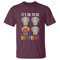Autism Acceptance T Shirt It's Ok To Be Different Tie Dye Elephant Hippy Style - Wonder Print Shop