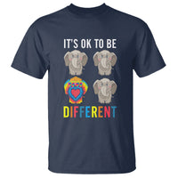 Autism Acceptance T Shirt It's Ok To Be Different Tie Dye Elephant Hippy Style - Wonder Print Shop