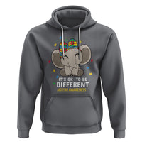 Cute Elephant Autism Hoodie It's Ok To Be Different Accept Support Love Autistic Kids - Wonder Print Shop