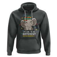 Cute Elephant Autism Hoodie It's Ok To Be Different Accept Support Love Autistic Kids - Wonder Print Shop