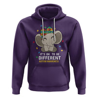Cute Elephant Autism Hoodie It's Ok To Be Different Accept Support Love Autistic Kids - Wonder Print Shop