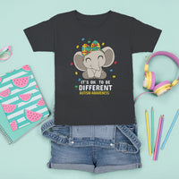 Cute Elephant Autism T Shirt For Kid It's Ok To Be Different Accept Support Love Autistic Kids - Wonder Print Shop
