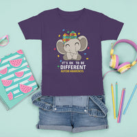 Cute Elephant Autism T Shirt For Kid It's Ok To Be Different Accept Support Love Autistic Kids - Wonder Print Shop
