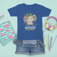 Cute Elephant Autism T Shirt For Kid It's Ok To Be Different Accept Support Love Autistic Kids - Wonder Print Shop