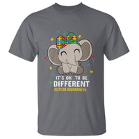 Cute Elephant Autism T Shirt It's Ok To Be Different Accept Support Love Autistic Kids - Wonder Print Shop