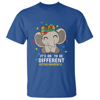 Cute Elephant Autism T Shirt It's Ok To Be Different Accept Support Love Autistic Kids - Wonder Print Shop