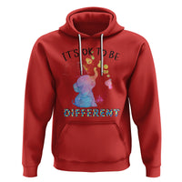 Autism Support Hoodie It's Ok To Be Different Cute Watercolor Elephant - Wonder Print Shop
