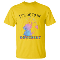Autism Support T Shirt It's Ok To Be Different Cute Watercolor Elephant - Wonder Print Shop