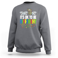 Autism Awareness Sweatshirt It's Ok To Be Different Funny Jigsaw Puzzle Elephant - Wonder Print Shop