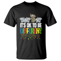 Autism Awareness T Shirt It's Ok To Be Different Funny Jigsaw Puzzle Elephant - Wonder Print Shop