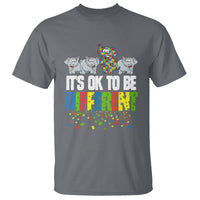 Autism Awareness T Shirt It's Ok To Be Different Funny Jigsaw Puzzle Elephant - Wonder Print Shop