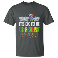 Autism Awareness T Shirt It's Ok To Be Different Funny Jigsaw Puzzle Elephant - Wonder Print Shop