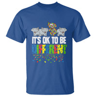 Autism Awareness T Shirt It's Ok To Be Different Funny Jigsaw Puzzle Elephant - Wonder Print Shop