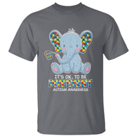 Autism Awareness Elephant T Shirt Its Ok To Be Different - Wonder Print Shop