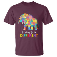 Autism T Shirt It's Okay To Be Different Elephant - Wonder Print Shop