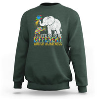 It Is Ok To Be Elephant Different Autism Awareness Sweatshirt - Wonder Print Shop