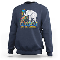 It Is Ok To Be Elephant Different Autism Awareness Sweatshirt - Wonder Print Shop