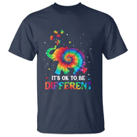 Tie Dye Elephant Autism T Shirt Its Ok To Be Different - Wonder Print Shop