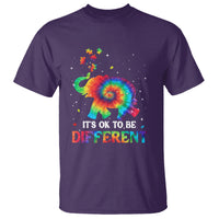 Tie Dye Elephant Autism T Shirt Its Ok To Be Different - Wonder Print Shop