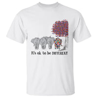 Autism Awareness Elephant T Shirt It's Ok To Be A Little Different - Wonder Print Shop