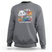 World Autism Day Sweatshirt It's Okay To Be Different Elephant - Wonder Print Shop