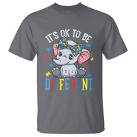 Autism Month T Shirt It's Okay To Be Different Elephant - Wonder Print Shop