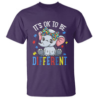 Autism Month T Shirt It's Okay To Be Different Elephant - Wonder Print Shop