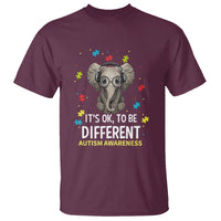 Autism Awareness Elephant T Shirt It's Okay To Be Different - Wonder Print Shop