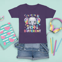 Cute Elephant Autism Awareness T Shirt For Kid Its Ok To Be Different - Wonder Print Shop