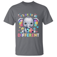 Cute Elephant Autism Awareness T Shirt Its Ok To Be Different - Wonder Print Shop