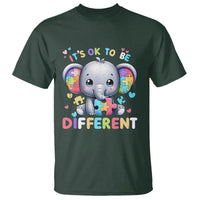 Cute Elephant Autism Awareness T Shirt Its Ok To Be Different - Wonder Print Shop