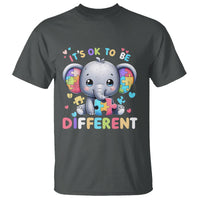 Cute Elephant Autism Awareness T Shirt Its Ok To Be Different - Wonder Print Shop