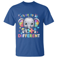 Cute Elephant Autism Awareness T Shirt Its Ok To Be Different - Wonder Print Shop