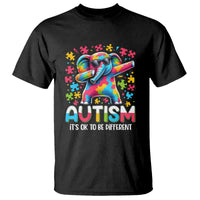 Autism Awareness Dabbing Elephant T Shirt Its Ok To Be Different - Wonder Print Shop