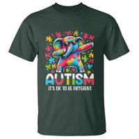 Autism Awareness Dabbing Elephant T Shirt Its Ok To Be Different - Wonder Print Shop