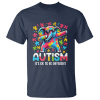 Autism Awareness Dabbing Elephant T Shirt Its Ok To Be Different - Wonder Print Shop